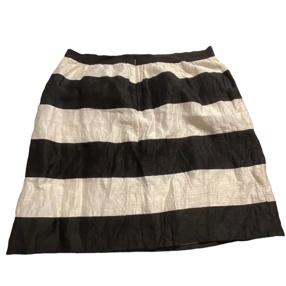 Black and White Striped Loft Skirt Linen Blend Sz 14 - Picture 2 of 7